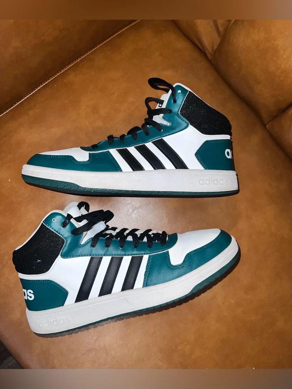 Adidas Hoops 2.0 Mid 'Black Green' FW5995 Men's size 9.5
